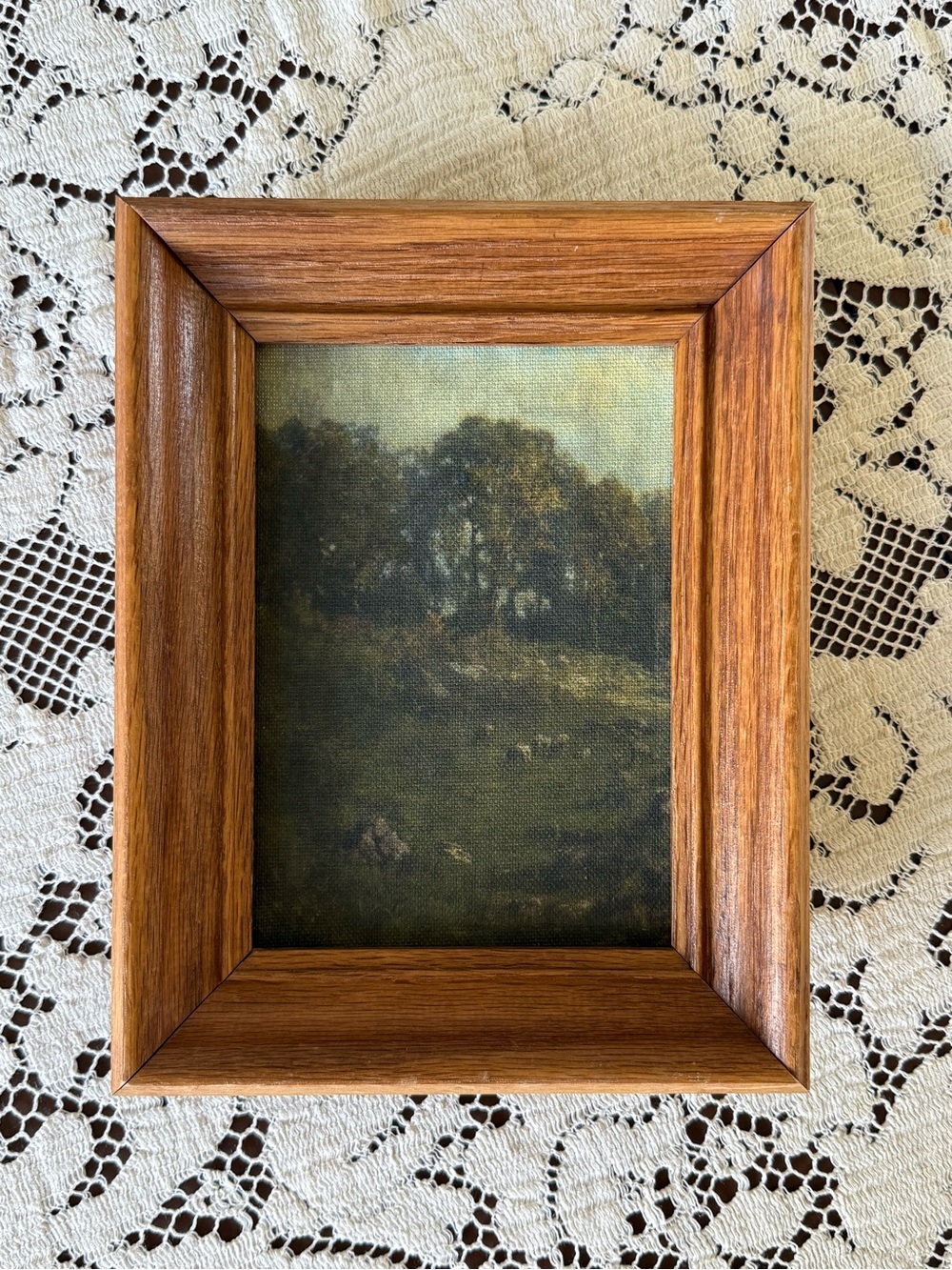 Pastoral Landscape Print on Canvas in Solid Wood Frame - Picture 3 of 4